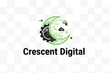 Create a logo with the name of  Crescent Digital ecommerce solution in colour black and green that is selling software tools